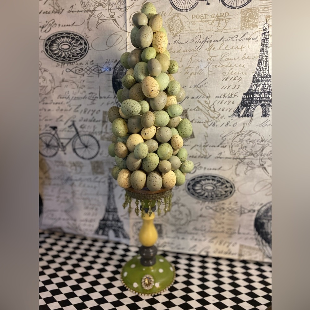 Egg tree on pedestal